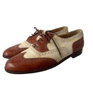 Bragano Men’s Oxford by Cole Haan Two Tone Brown Cream Size 9.5